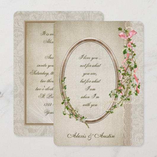 Antiek Lijst voor Wedding Verse Kaart (Voorkant / Achterkant)