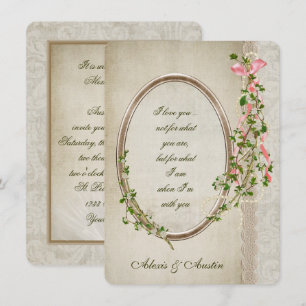 Antiek Lijst voor Wedding Verse Kaart