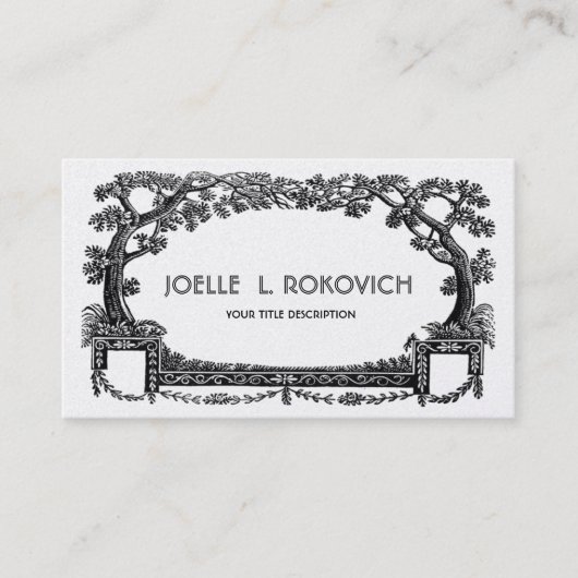  Antiek Lijst zwart in wit Visitekaartje (Voorkant)