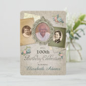 Antiek  Linen | Kies uw jaar 3 foto Kaart (Staand voorkant)