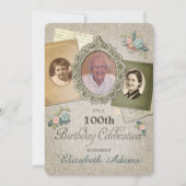 Antiek  Linen | Kies uw jaar 3 foto Kaart (Voorkant)