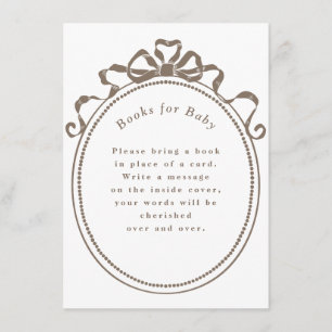 Antiek lintboog Victoriaans Lijst Boeken voor Baby Informatiekaartje