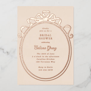 Antiek lintboog Victoriaans Lijst Vrijgezellenfees Folie Uitnodiging