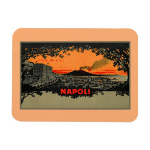 Antiek litho Hotel Bristol Napels Napoli Magneet