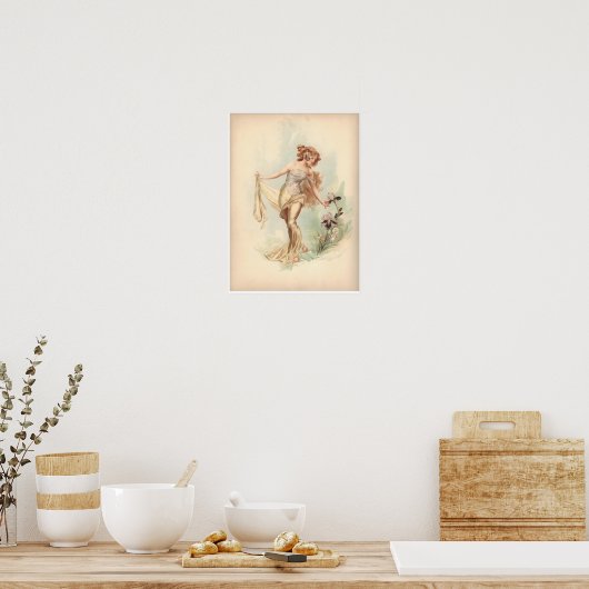 Antiek lithograaf print Iris Nymph (Keuken)