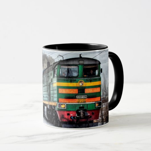 Antiek locomotief stoommachine trein koffiekopje mok (Voorkant rechts)