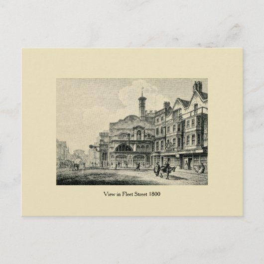 Antiek Londen 1800 Fleet Street Briefkaart (Voorkant)