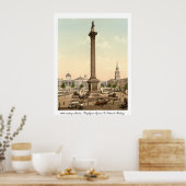 Antiek Londen Engeland, Trafalgar Square Poster (Keuken)