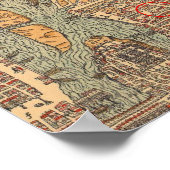 Antiek Londense waterwegkaart Poster (Hoek)