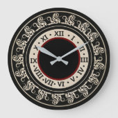 Antiek look Black en Ecru met Bourgogne Grote Klok (Voorkant)