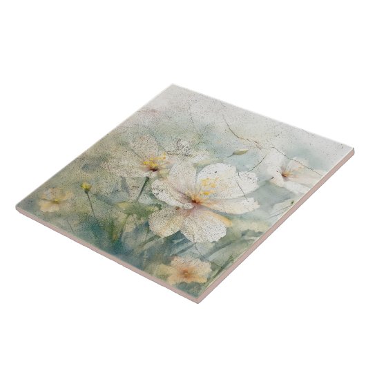 Antiek look Bloemen Ontwerp 339 Tegeltje (Zijkant)