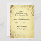  Antiek look bruids doucheuitnodiging Kaart (Achterkant)