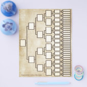 Antiek look Genealogie Lineage blad Flyer (Enkel)