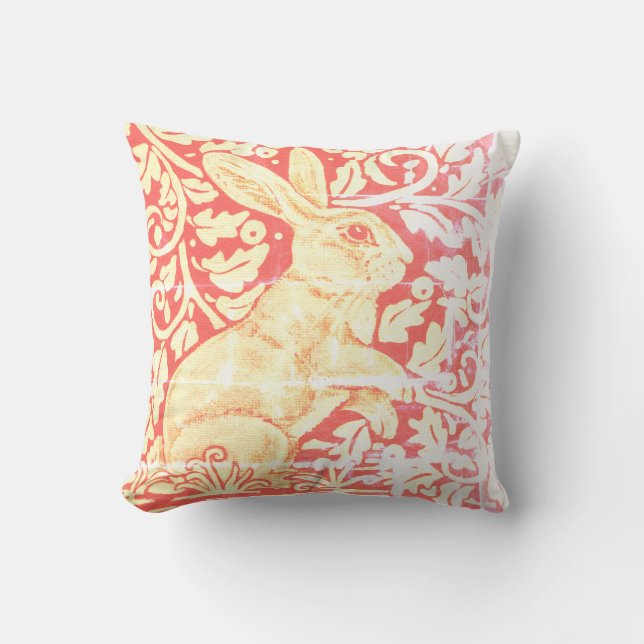 Antiek Look Konijnenkussen Rust Sinaasappel Gouden Kussen (Voorkant)