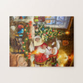 Antiek look Santa Claud in de werkplaats Legpuzzel (Horizontaal)