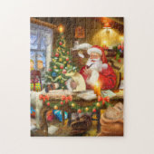 Antiek look Santa Claud in de werkplaats Legpuzzel (Verticaal)