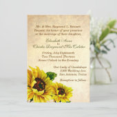 Antiek look Sunflower Weddenschap Kaart (Staand voorkant)
