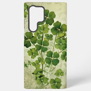 ANTIEK LOOK TINTEN VAN GROENE IERSE SHAMROCKS SAMSUNG GALAXY HOESJE