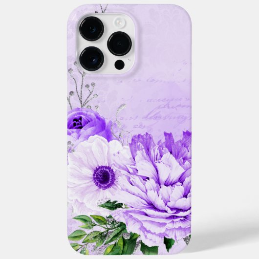 ANTIEK LOOKLAVENDER SCRIPT & FLOWERS Case-Mate iPhone CASE (Achterkant)