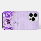 ANTIEK LOOKLAVENDER SCRIPT & FLOWERS iPhone HOESJE (Achterkant horizontaal)
