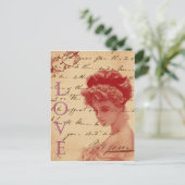 Antiek Love Letter Post Card Briefkaart (Staand voorkant)