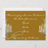 Antiek LOVER BRIDAL SHOWER INVITATION FAUX Bling Kaart (Achterkant)