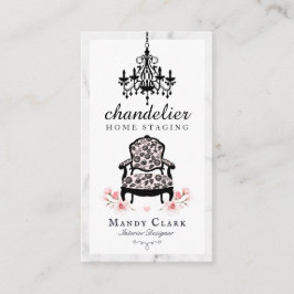 Antiek Luchters en Victoriaans Stoel Marmer Visitekaartje