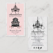 Antiek Luchters en Victoriaans Stoel Marmer Visitekaartje (Voorkant / Achterkant)