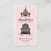 Antiek Luchters en Victoriaans Stoel Marmer Visitekaartje (Voorkant)