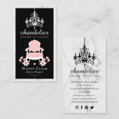 Antiek Luchters en Victoriaans Stoel Marmer Visitekaartje (Voorkant / Achterkant)