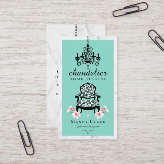 Antiek Luchters en Victoriaans Stoel Marmer Visitekaartje (Voorkant / Achterkant in situ)