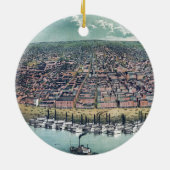 Antiek luchtkaart van Saint Louis, Missouri, 1859 Keramisch Ornament (Achterkant)