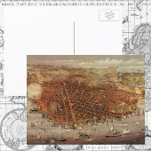 Antiek luchtkaart van San Francisco, Californië Briefkaart