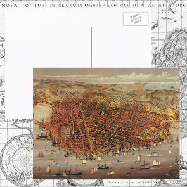 Antiek luchtkaart van San Francisco, Californië Briefkaart