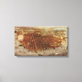 Antiek luchtkaart van San Francisco, Californië Canvas Afdruk (Voorkant)