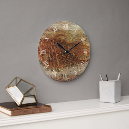 Antiek luchtkaart van San Francisco, Californië Grote Klok