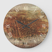 Antiek luchtkaart van San Francisco, Californië Grote Klok (Voorkant)