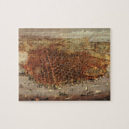 Antiek luchtkaart van San Francisco, Californië Legpuzzel