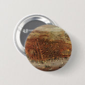Antiek luchtkaart van San Francisco, Californië Ronde Button 5,7 Cm (Voorkant /achterkant)