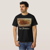 Antiek luchtkaart van San Francisco, Californië T-shirt (Voorkant volledig)