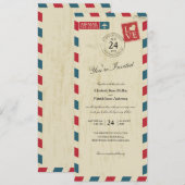 Antiek luchtpost bruiloft kaart (Voorkant / Achterkant)