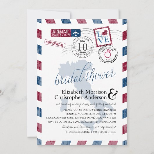 Antiek luchtpost Italië | Vrijgezellenfeest Kaart (Voorkant)