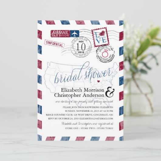 Antiek luchtpost Ohio | Vrijgezellenfeest Kaart (Staand voorkant)