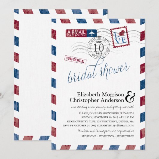 Antiek luchtpost Vrijgezellenfeest Kaart (Voorkant / Achterkant)