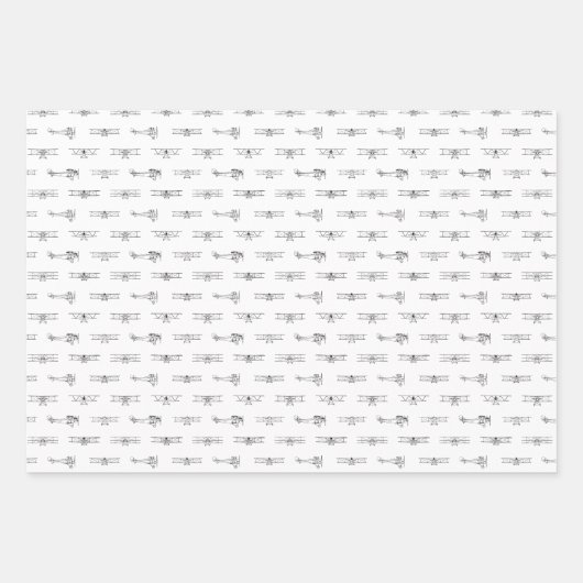 Antiek luchtvaart Art CUSTOM COLOR Inpakpapier Vel (Voorkant 3)