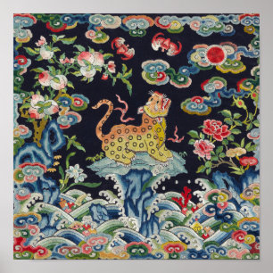  antiek luipaard poster