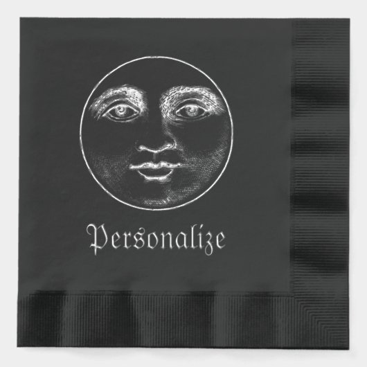Antiek maanmannengezicht folie servetten (Voorkant)