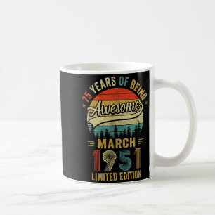 Antiek maart 1951 Oud 75ste verjaardag Mannen Vrou Koffiemok