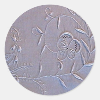 Antiek Madera geborduurde bloemen Ronde Sticker