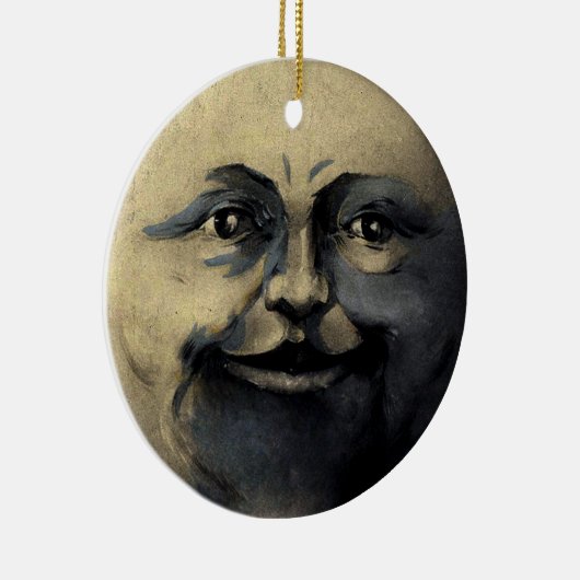 Antiek Magical Moon Face Keramisch Ornament (Rechts)